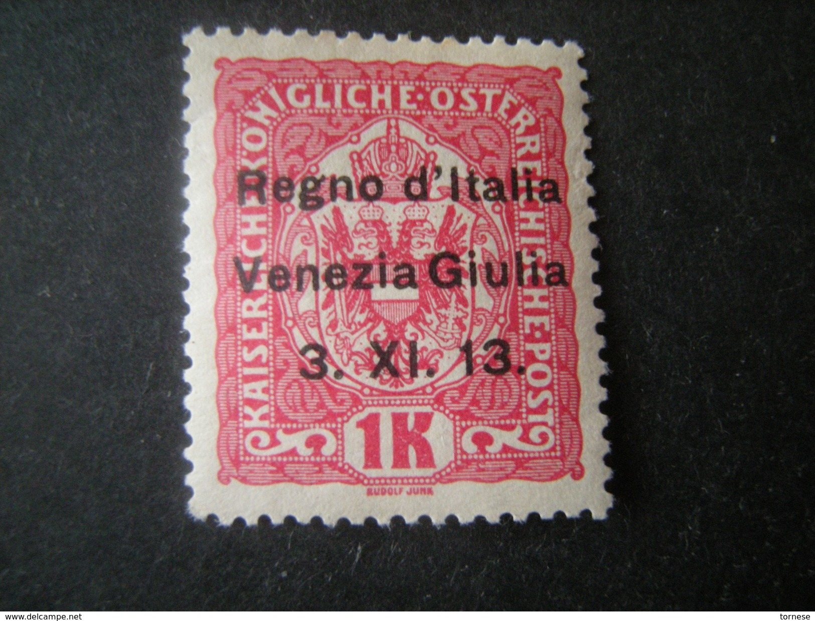 VENEZIA GIULIA, 1918, Austria, Sass N. 14, 1 K, Soprast., MNH**, TTB, OCCASIONE - Venezia Giulia