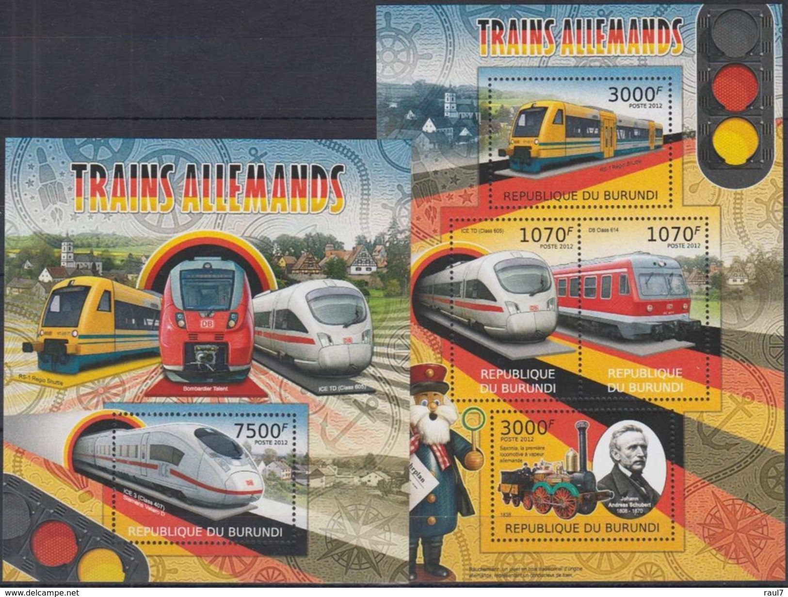 BURUNDI 2012 - Transports, Trains Allemands - 4 Val + BF Neufs // Mnh - Neufs