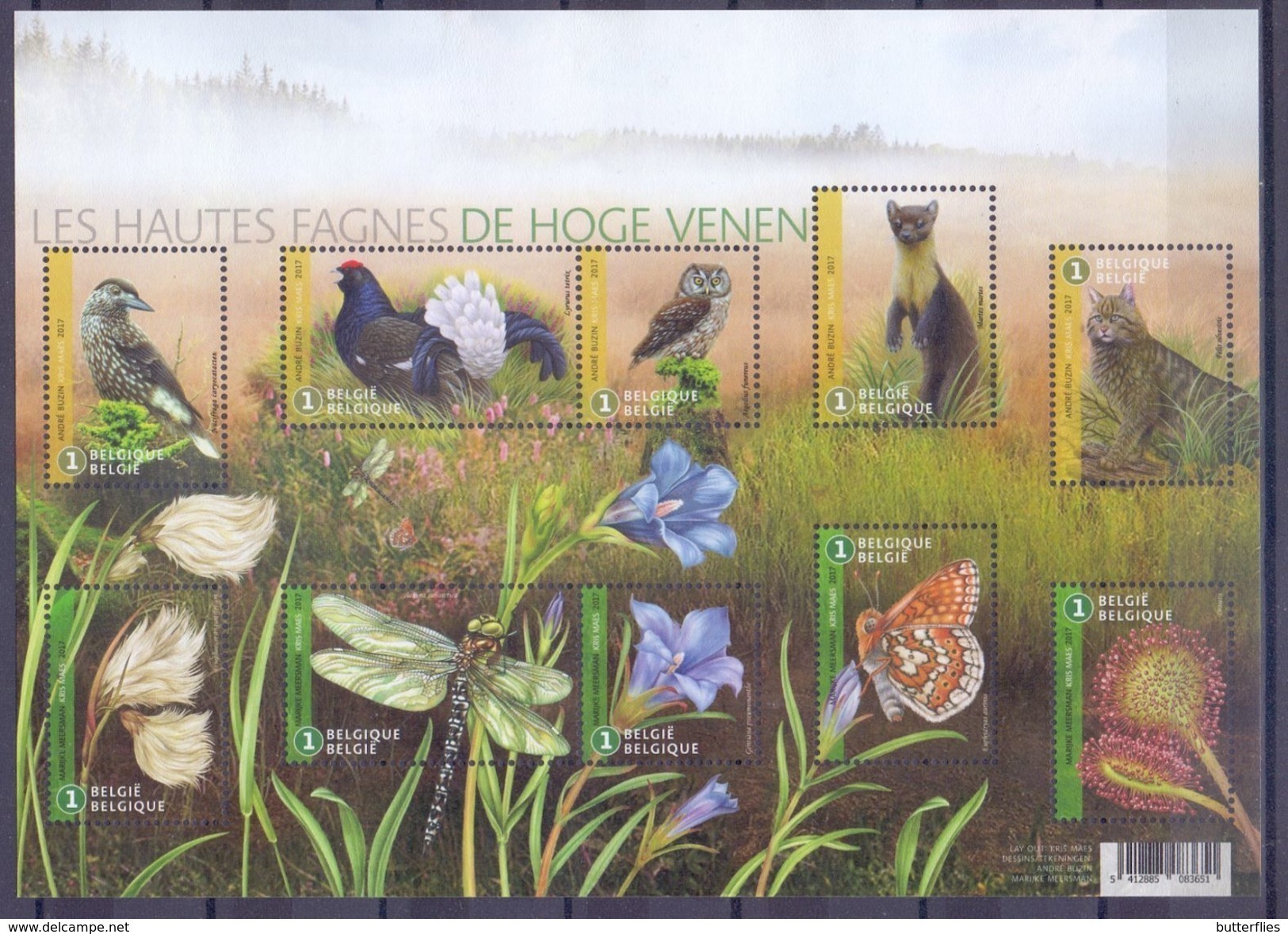 Belgie - 2017 - OBP - ** Fauna & Flora - De Hoge Venen - A Buzin Marijke Meersman ** - Ungebraucht