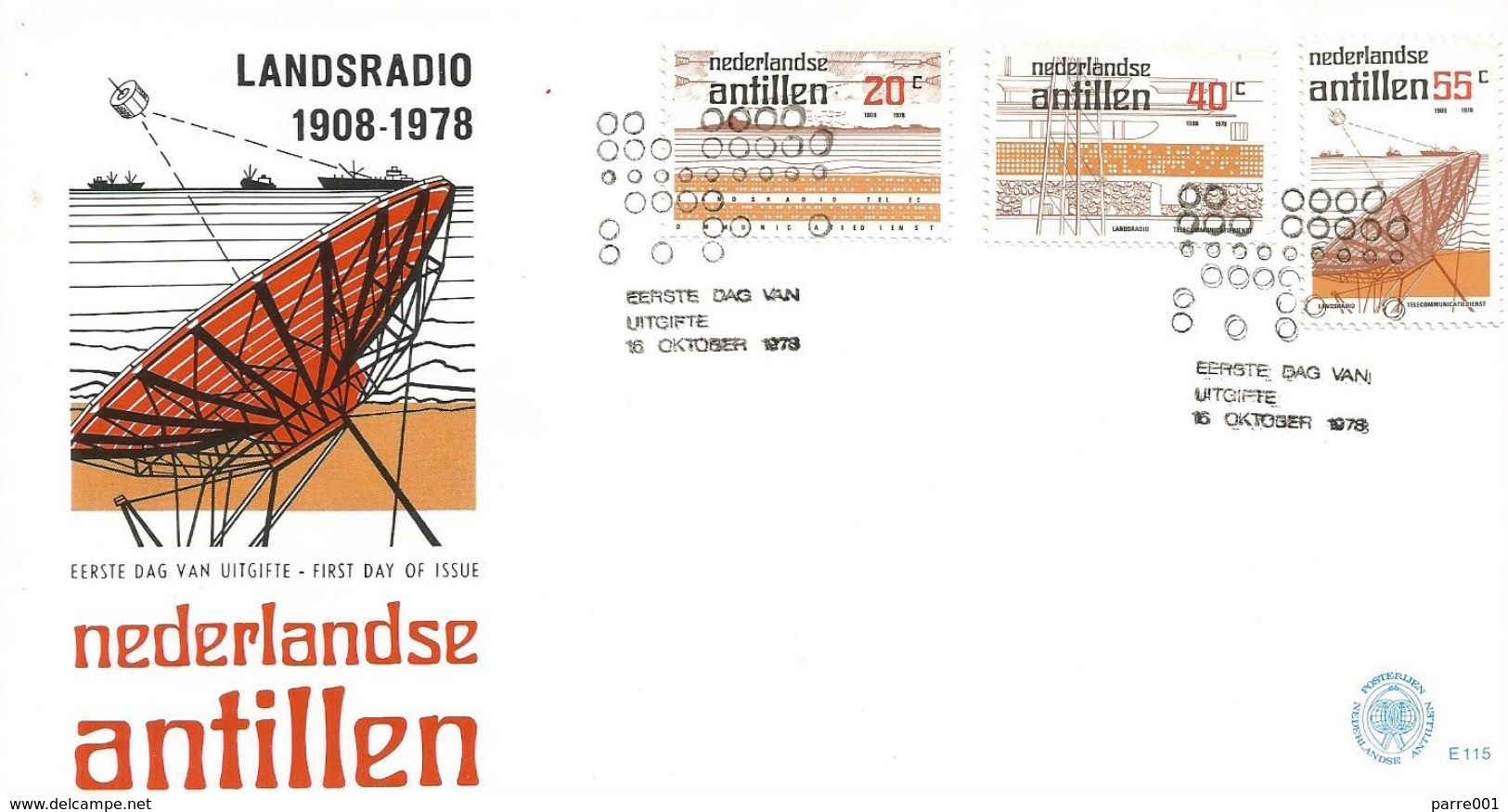 Netherlands Antilles 1978 Curacao Telex Morse Telephone Communication Satellite FDC Cover - Telecom