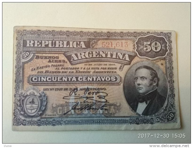 50 Centavos 1895 - Argentina