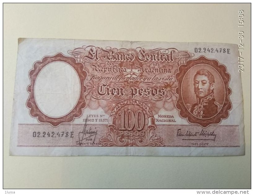 100 Pesos 1967-69 - Argentina
