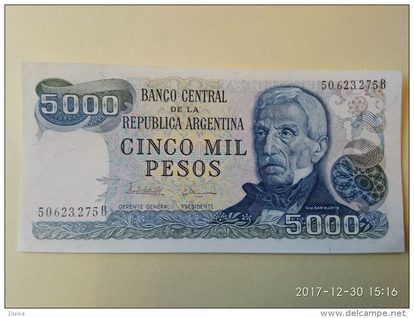 5000 Pesos 1976 - Argentina