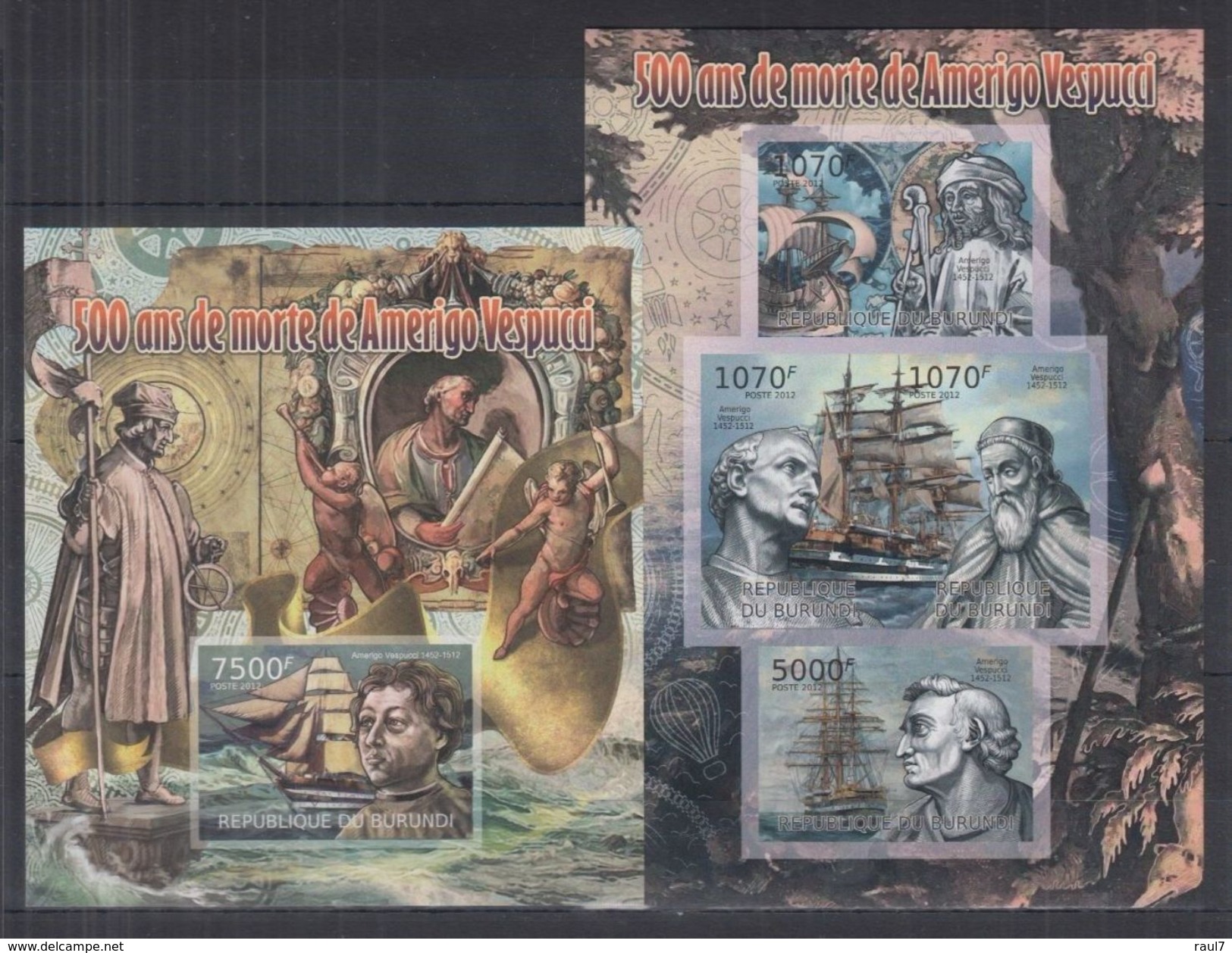 BURUNDI 2012 - Bateaux, Voiliers, Amerigo Vespucci - 4 Val + BF ND Neufs // Mnh Imp. - Neufs