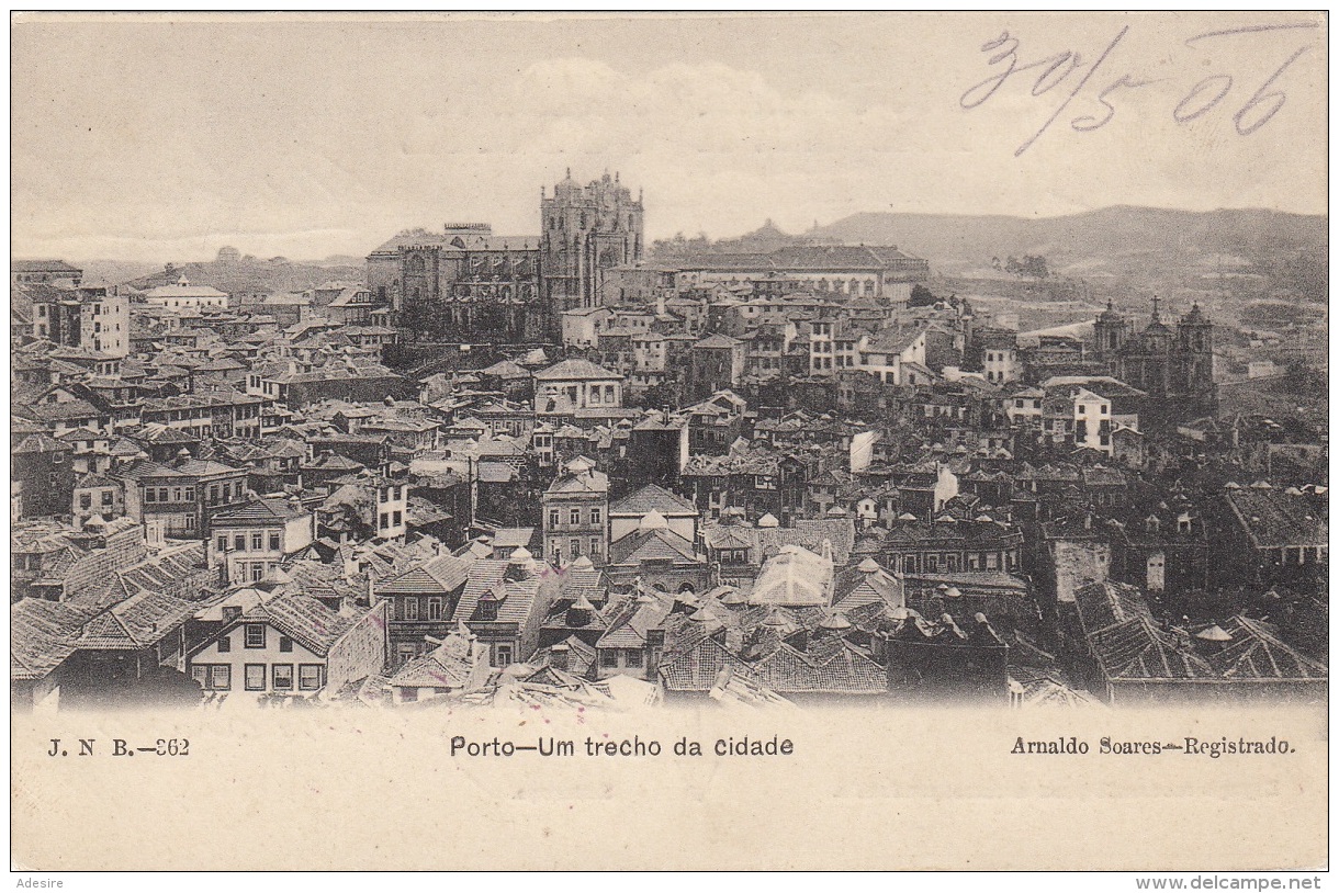 PORTO-UM Trecho Da Cidade (Portugal), Gel.1906, Selt.Frankierung - Porto