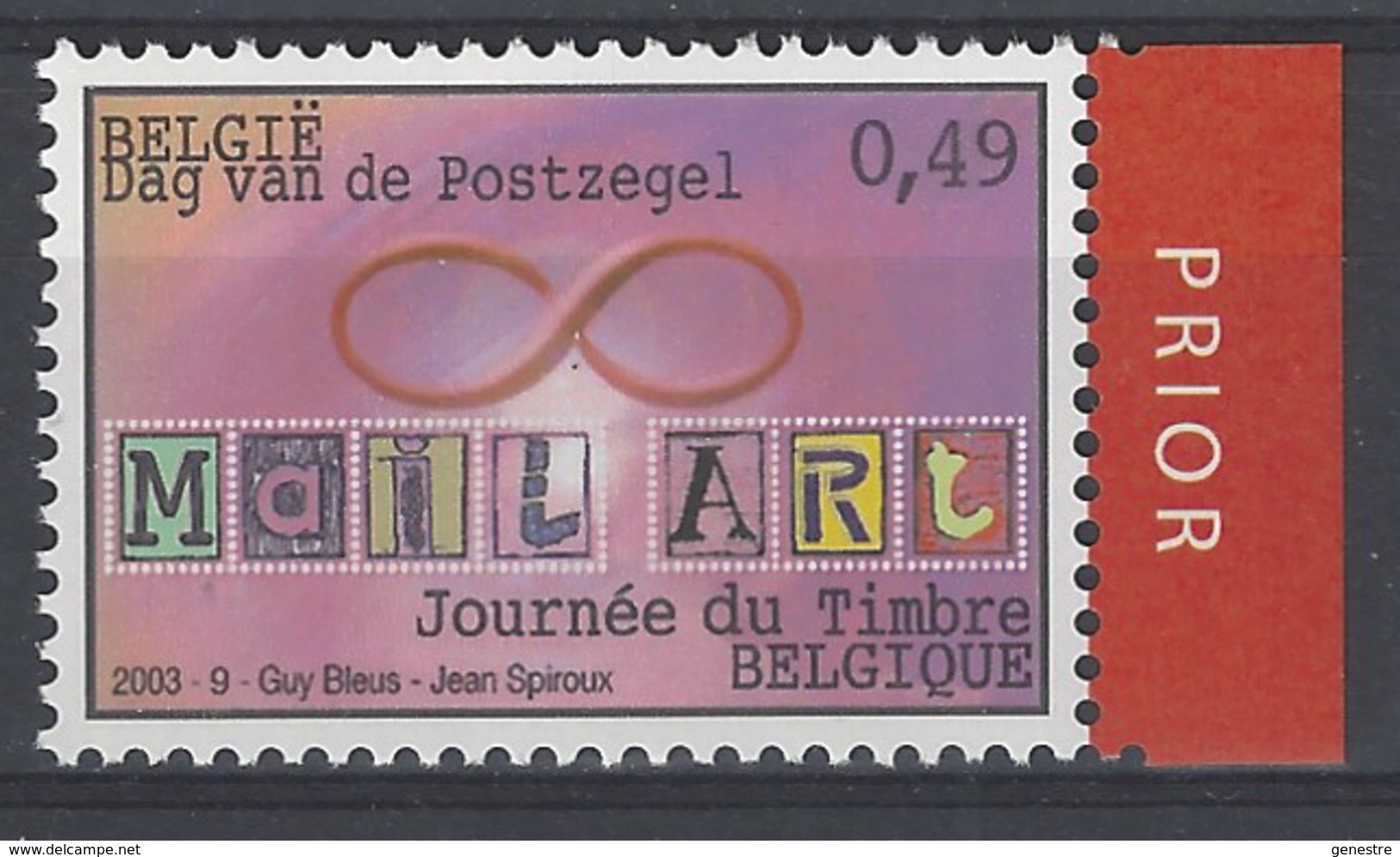 Belgique COB 3172 ** (MNH) Vignette Prior à Droite - Neufs