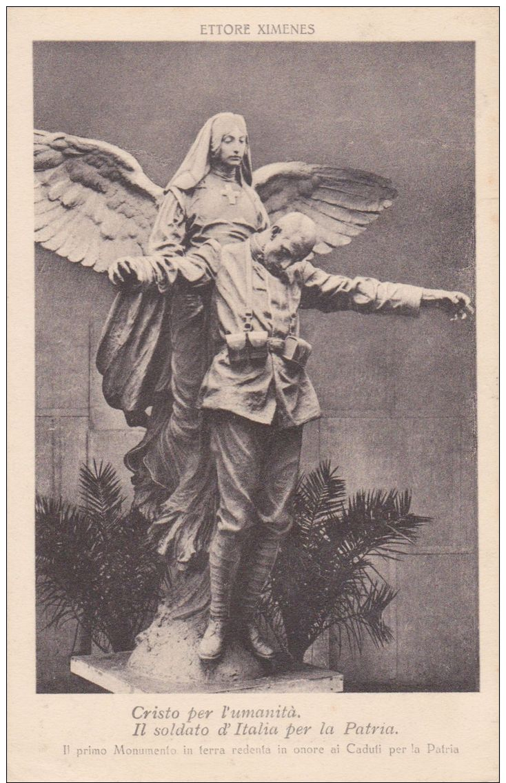 1917-Cristo Per L'umanita' Il Soldato D'Italia Per La Patria, Cartolina Viaggiata - Altri & Non Classificati