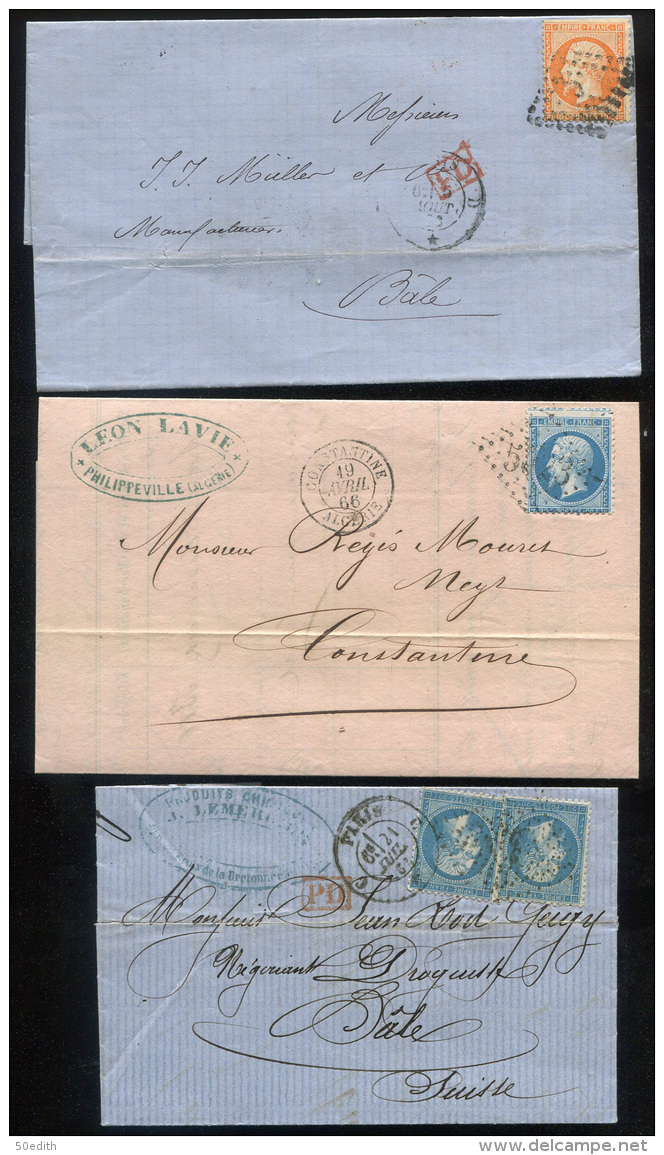 lot intéressant et varié de 100 lettres  entre 1751 et 1900 (une de 1914), à voir