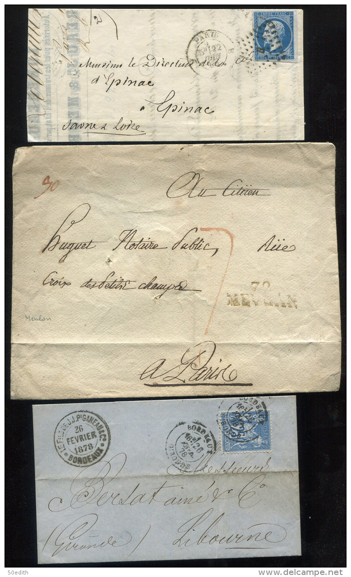 lot intéressant et varié de 100 lettres  entre 1751 et 1900 (une de 1914), à voir