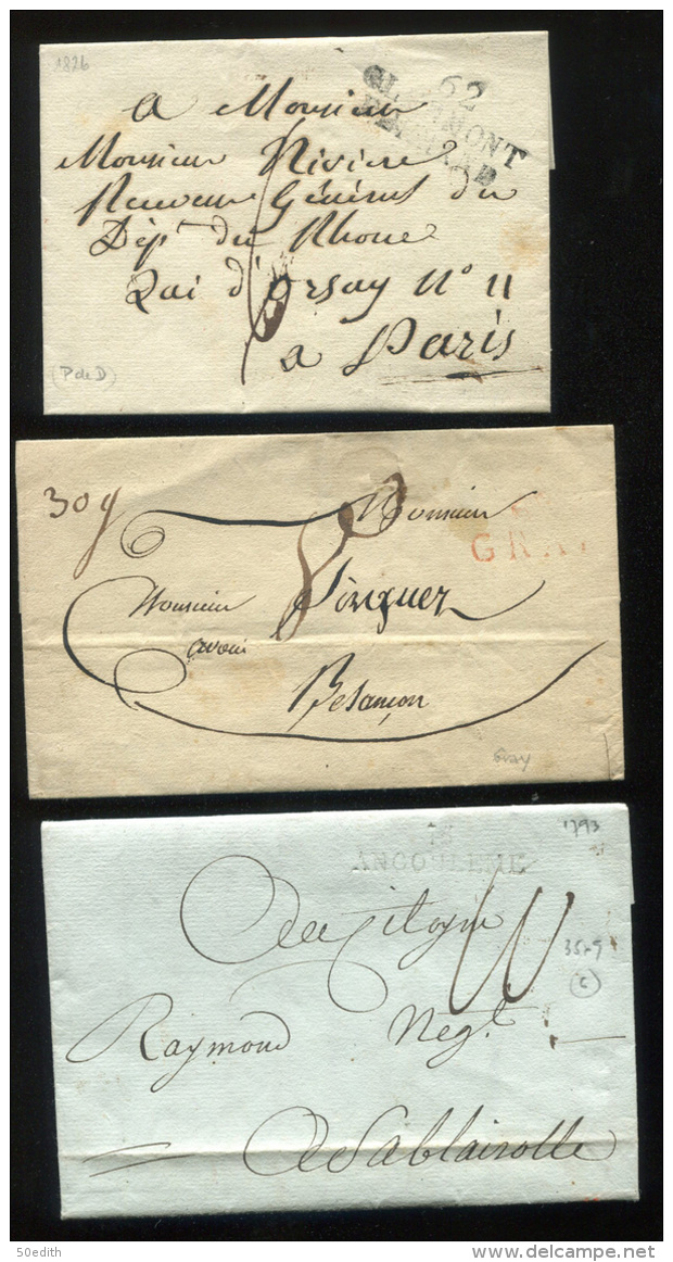 lot intéressant et varié de 100 lettres  entre 1751 et 1900 (une de 1914), à voir