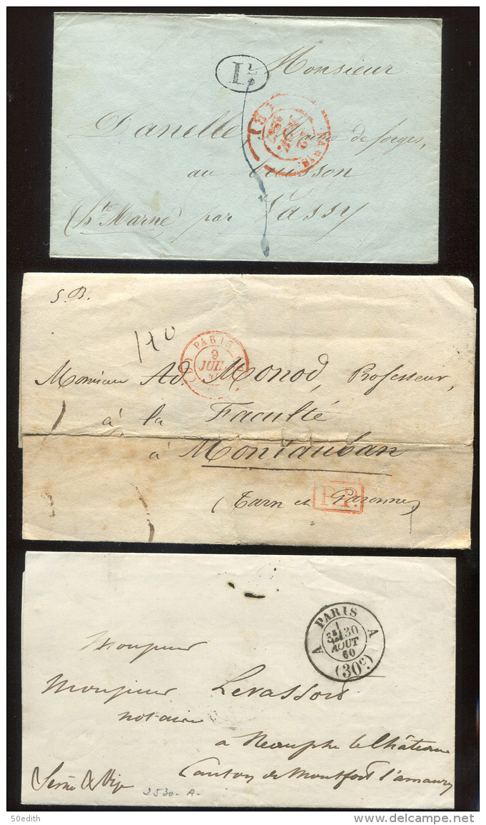 lot intéressant et varié de 100 lettres  entre 1751 et 1900 (une de 1914), à voir