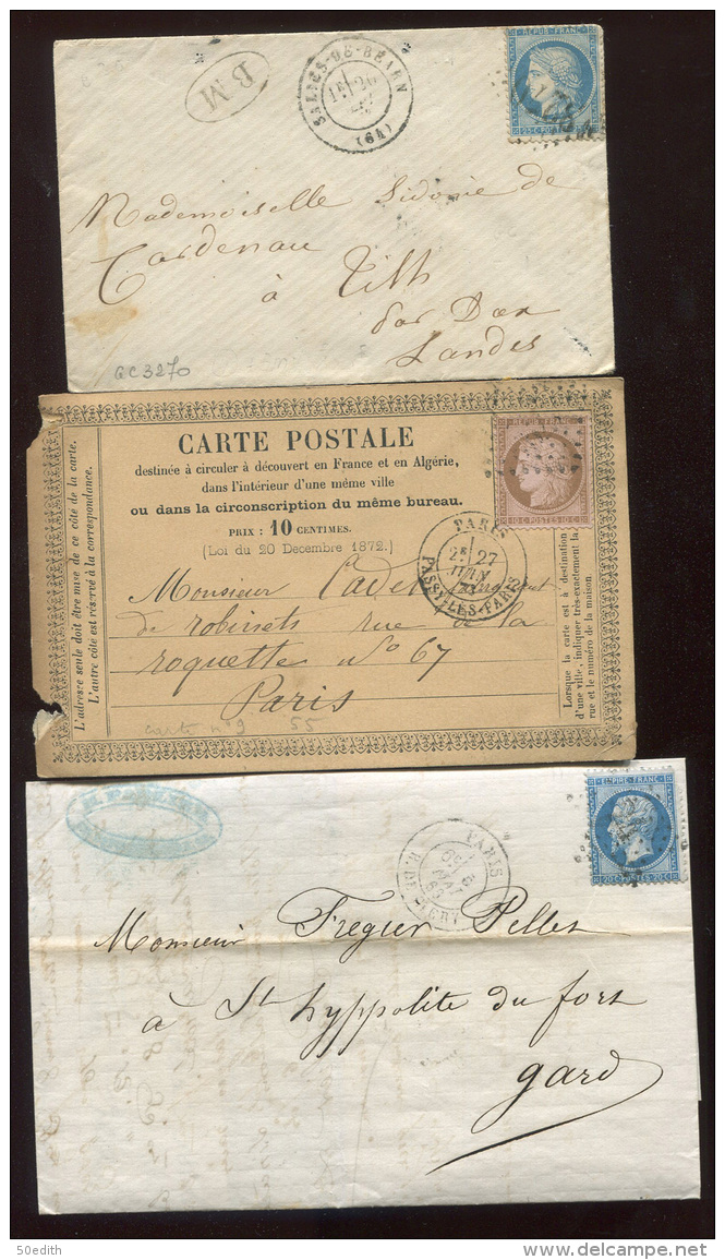 lot intéressant et varié de 100 lettres  entre 1751 et 1900 (une de 1914), à voir