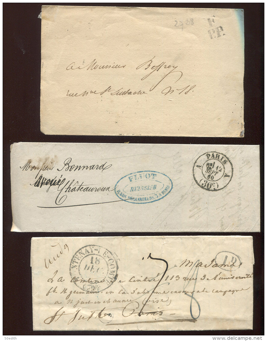 lot intéressant et varié de 100 lettres  entre 1751 et 1900 (une de 1914), à voir