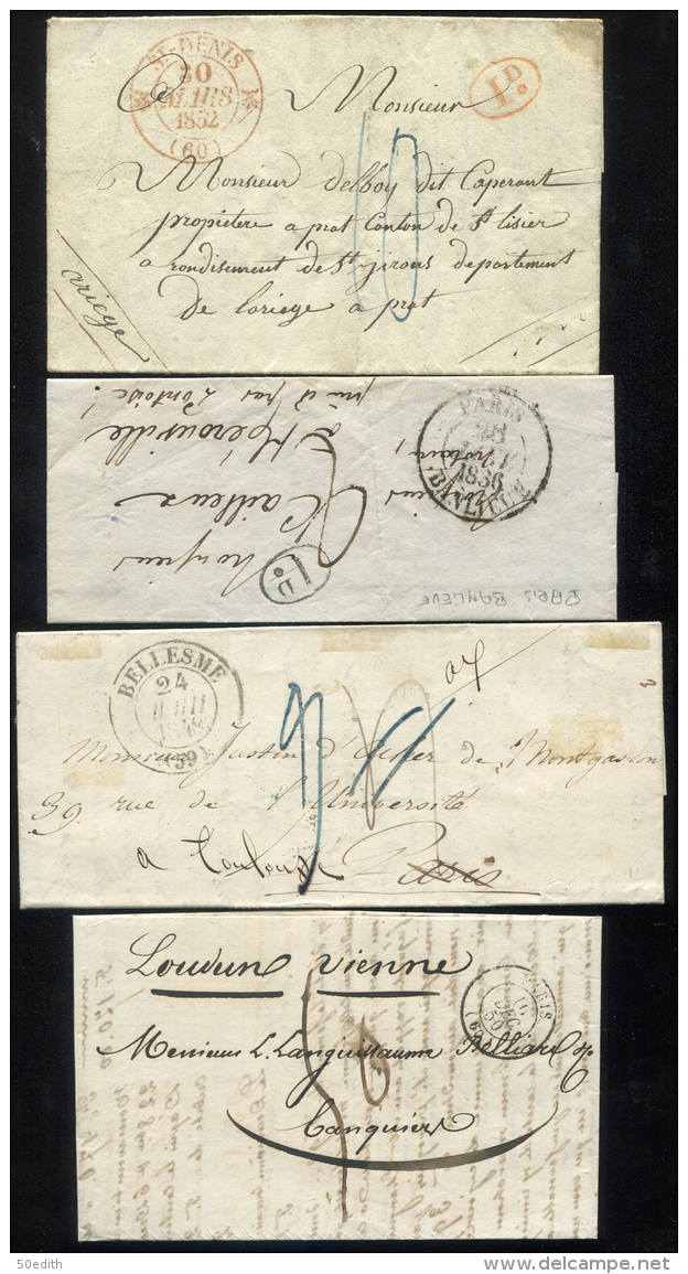 lot intéressant et varié de 100 lettres  entre 1751 et 1900 (une de 1914), à voir