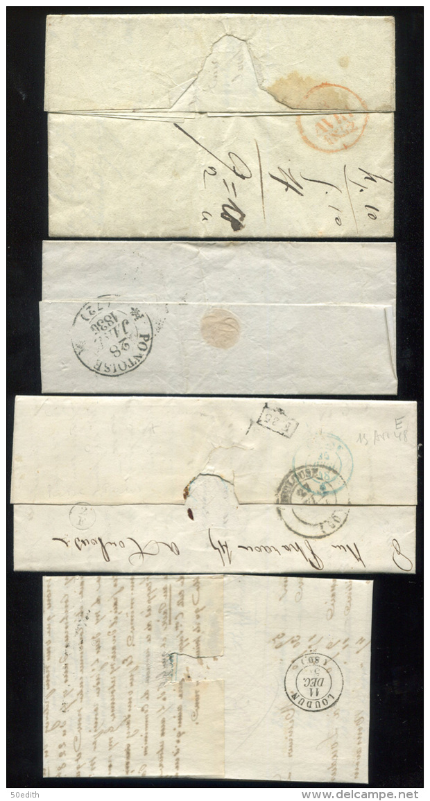 lot intéressant et varié de 100 lettres  entre 1751 et 1900 (une de 1914), à voir