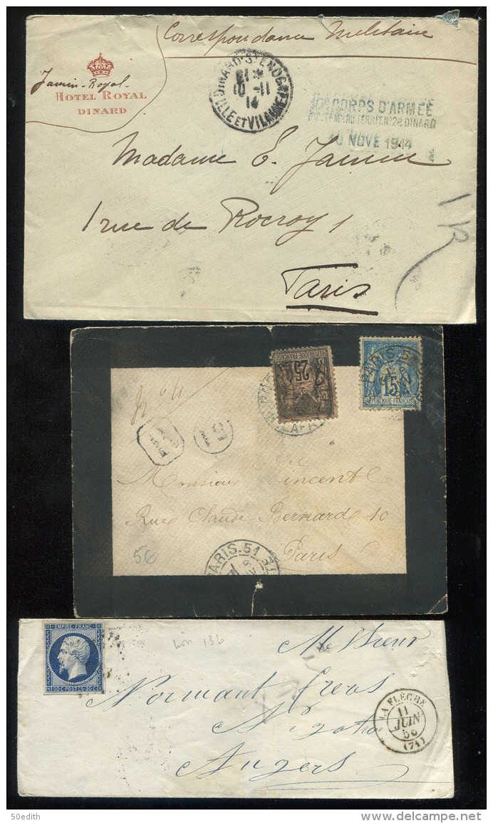 lot intéressant et varié de 100 lettres  entre 1751 et 1900 (une de 1914), à voir