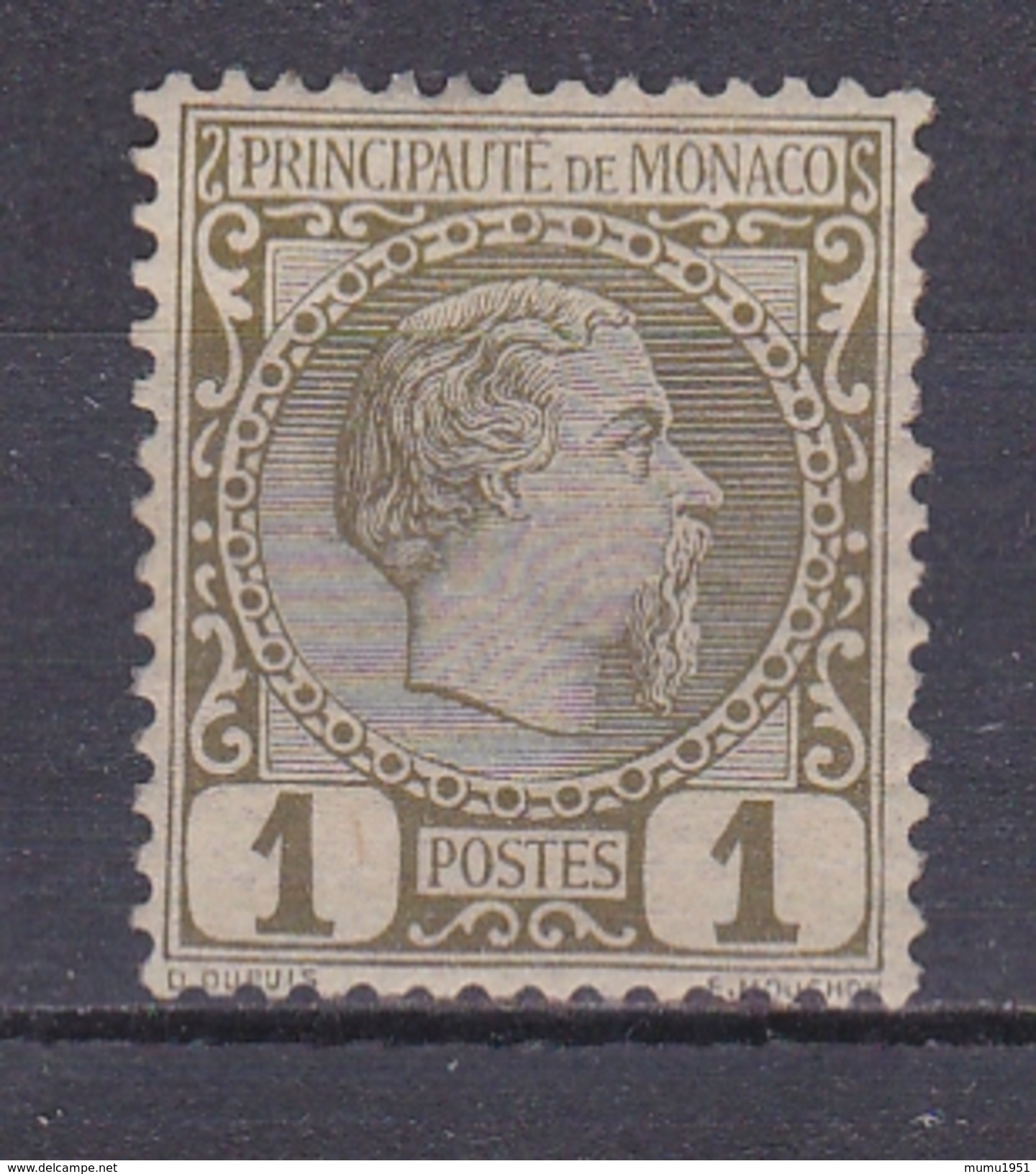 MONACO N°1 PRINCE CHARLES III 1 CENTIME OLIVE ** - Unused Stamps