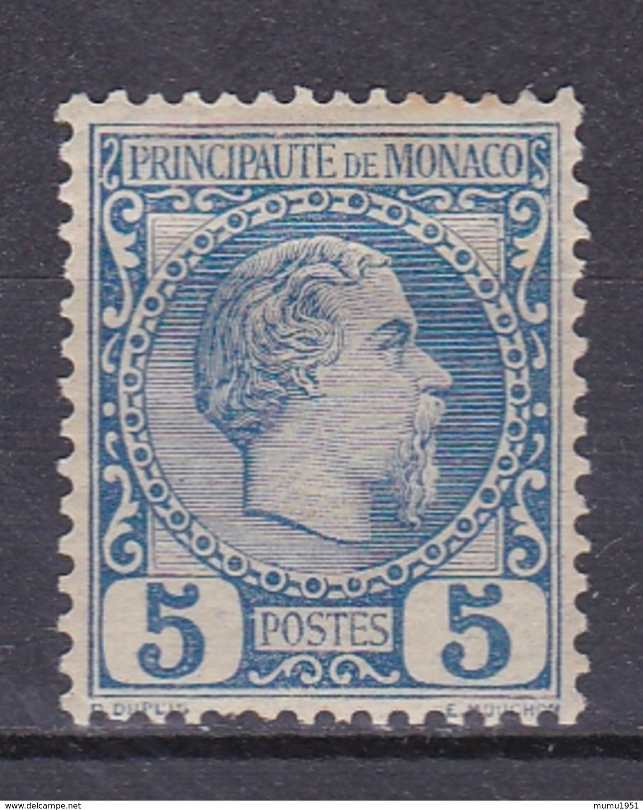 MONACO N°3  PRINCE CHARLES III 5 CENTIMES BLEU ** - Neufs