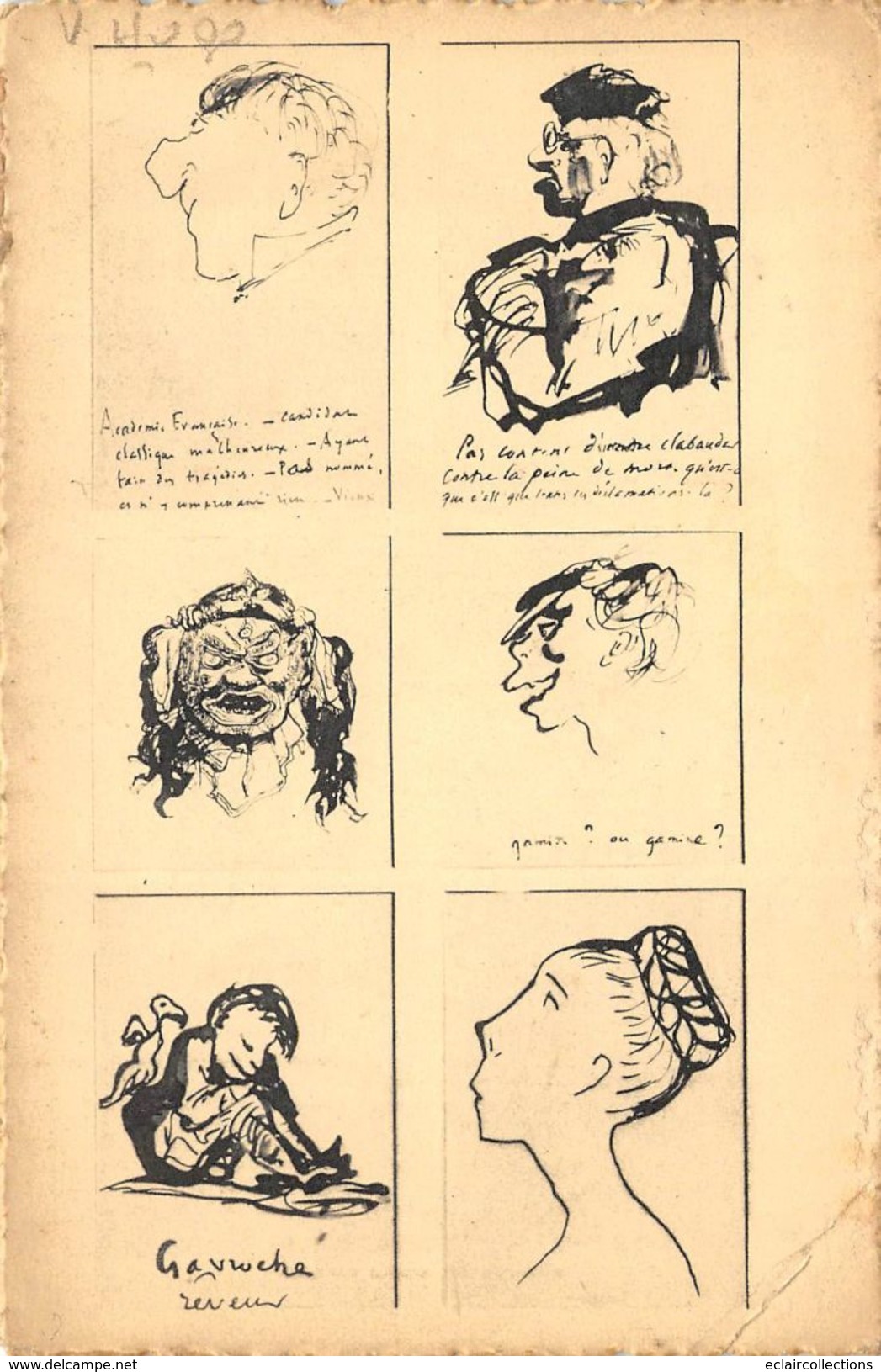 Thème:  Littérature. Écrivain  Victor Hugo Dessins    ( Voir Scan) - Autres & Non Classés