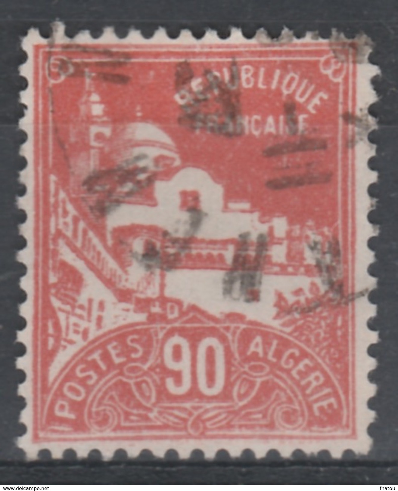 French Algeria, Djama'a Al-Djedid Mosque, Algiers, 90c., 1927, VFU - Used Stamps
