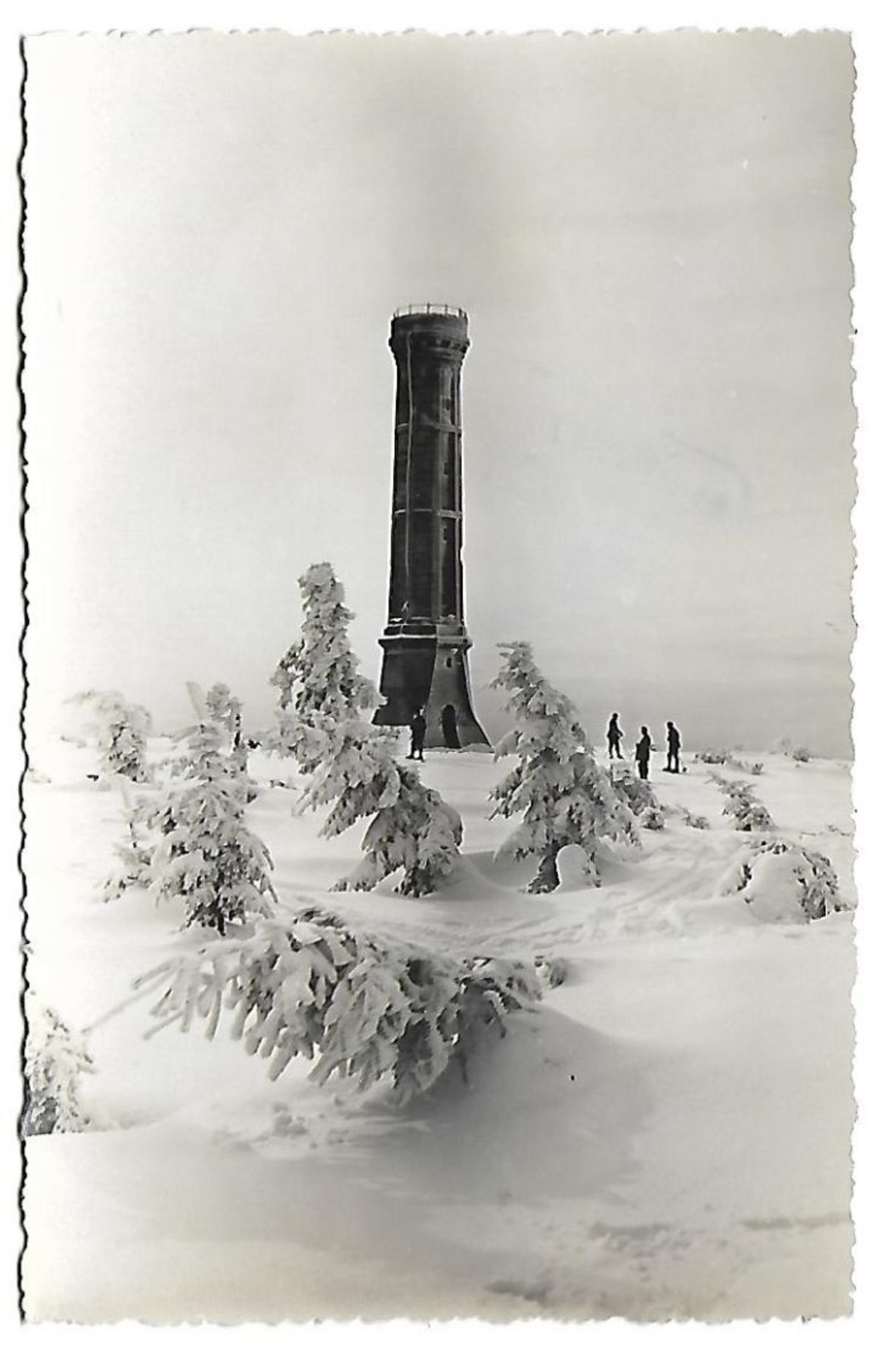 CHAMP Du FEU  - Carte Photo Paysage D'hiver Avec Skieurs - Obernai