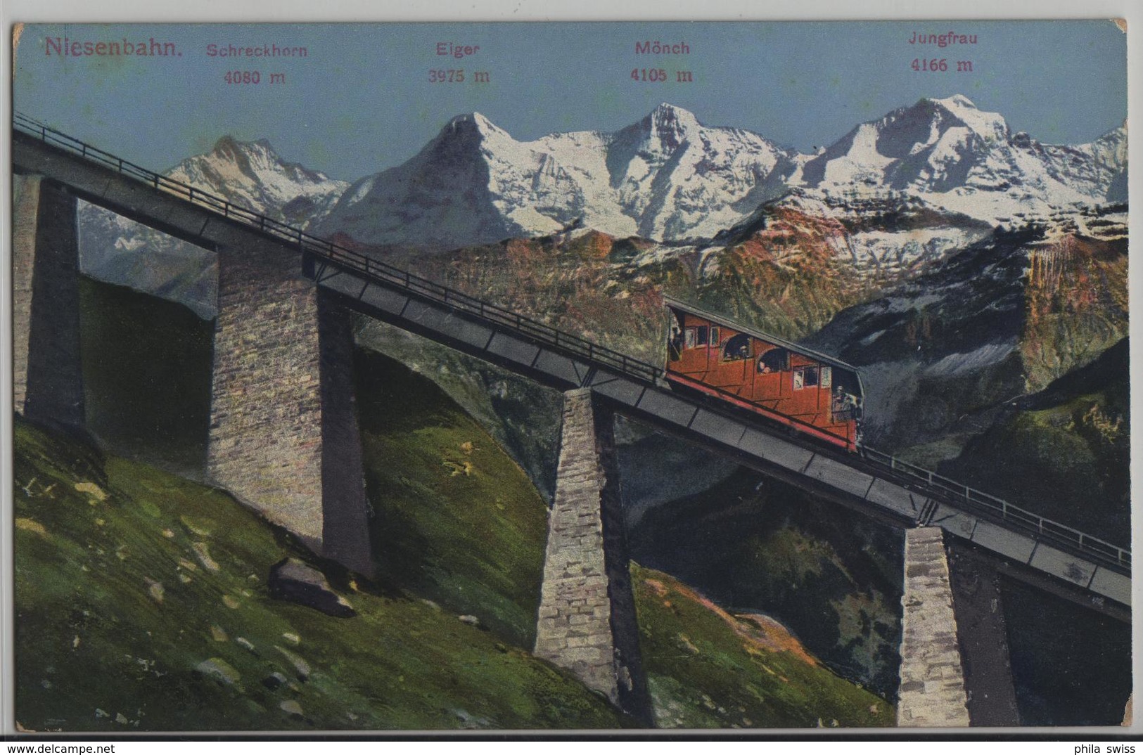 Niesenbahn - Schreckhorn, Eiger, Mönch Und Jungfrau - Autres & Non Classés