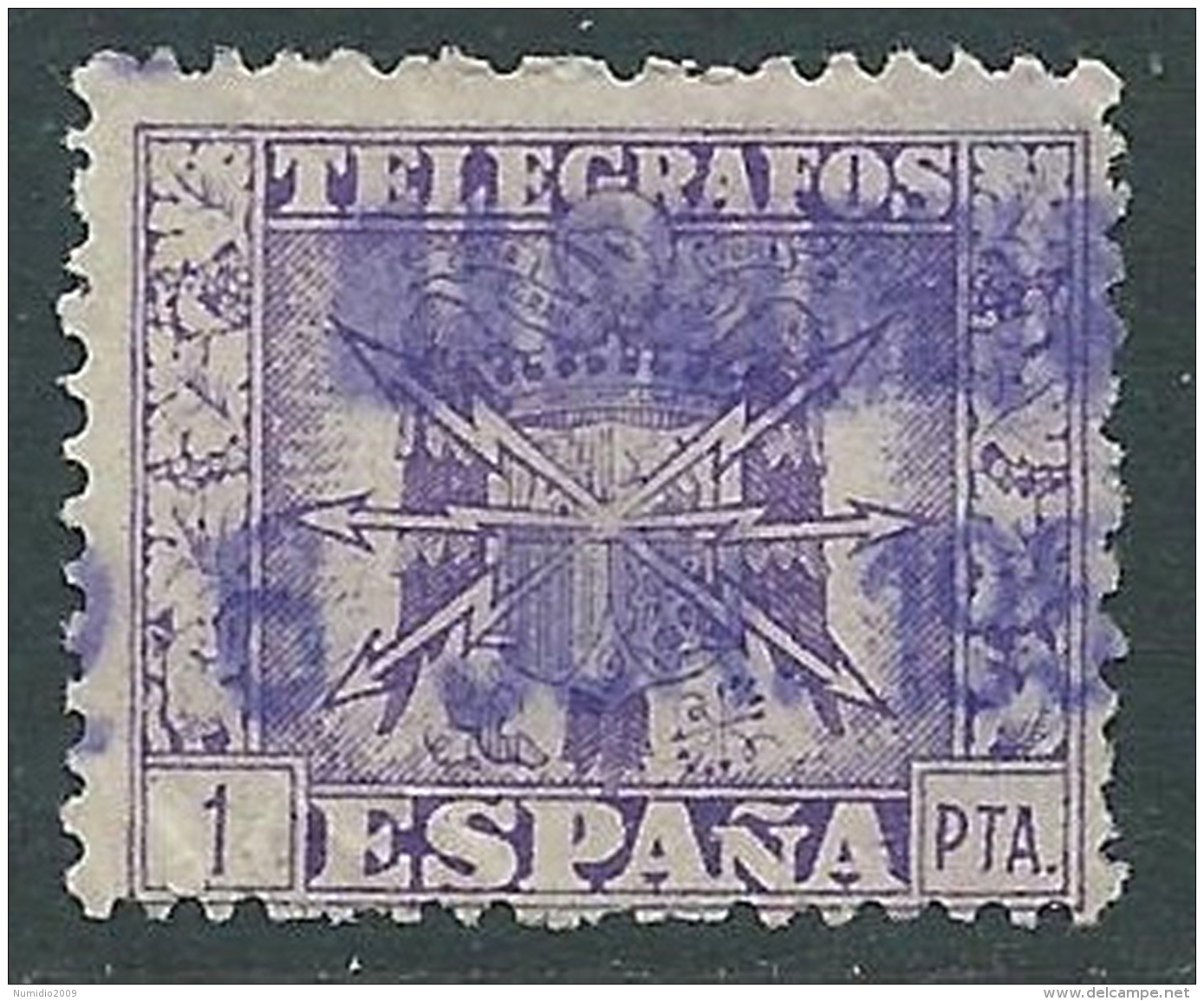 1949-51 SPAGNA FRANCOBOLLI TELEGRAFO USATO 1 P - R11-4 - Telegrafi