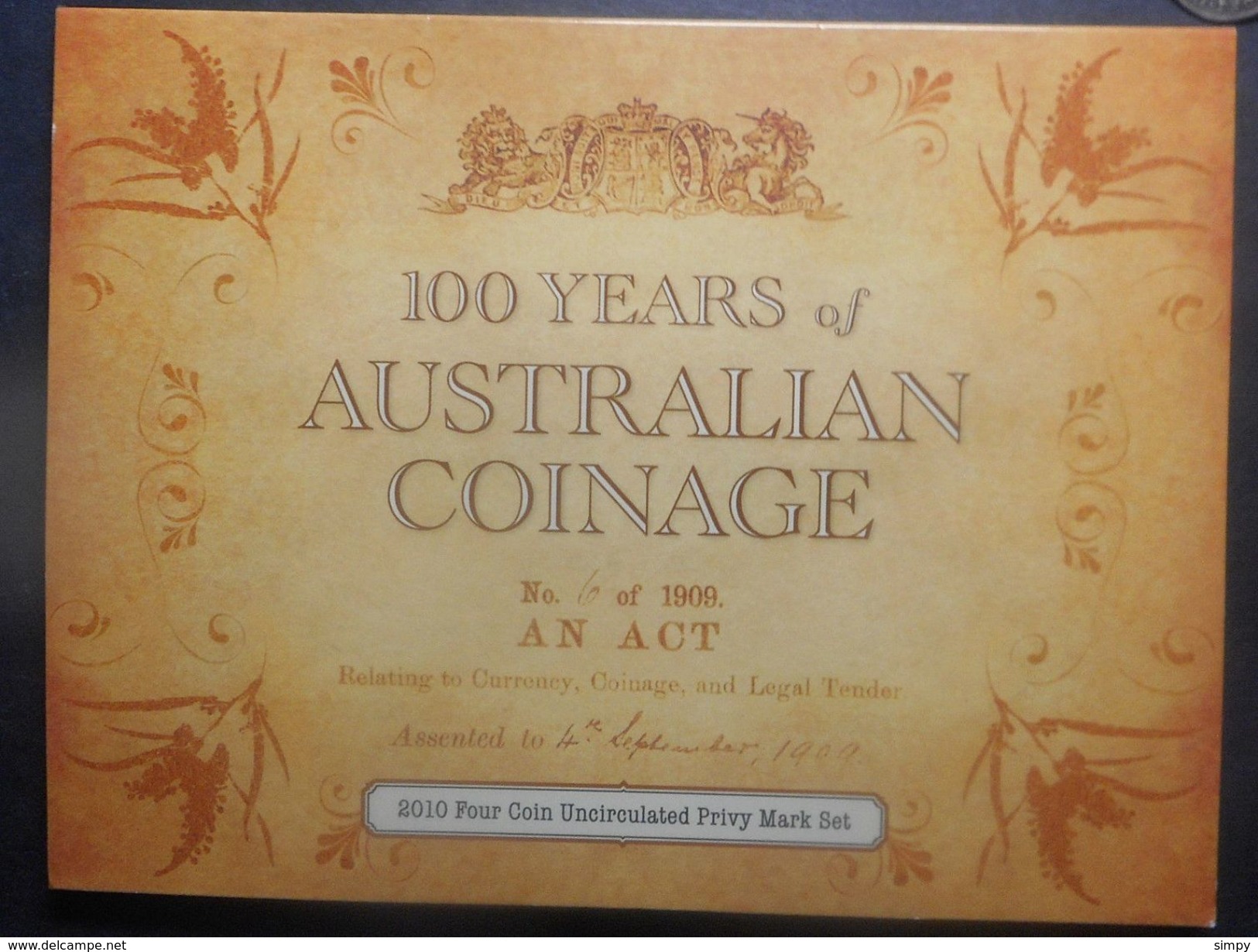 Australia 2010 1$ Dollar A D H P Australian Coinage  UNC Original Folder - Münz- Und Jahressets