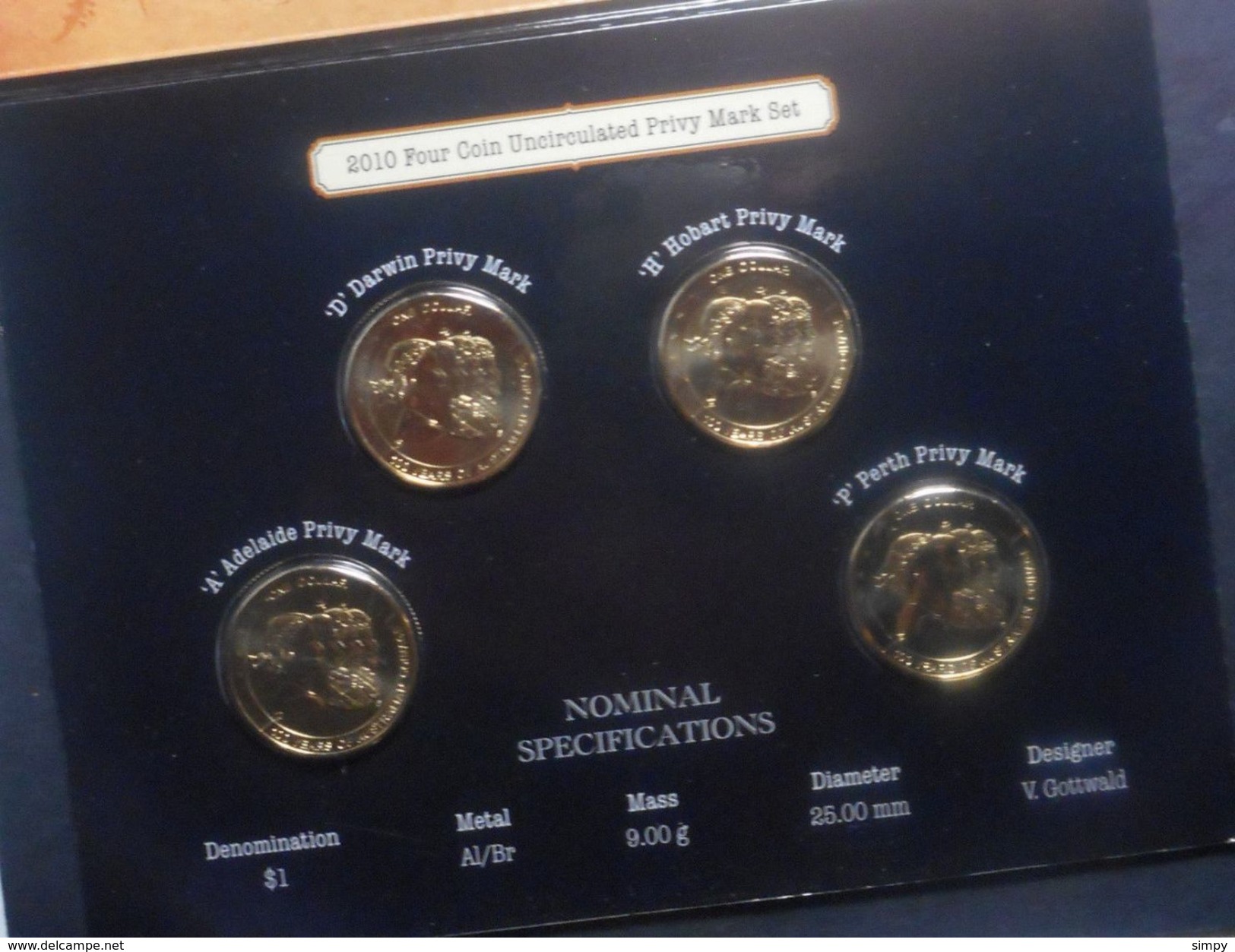 Australia 2010 1$ Dollar A D H P Australian Coinage  UNC Original Folder - Mint Sets & Proof Sets