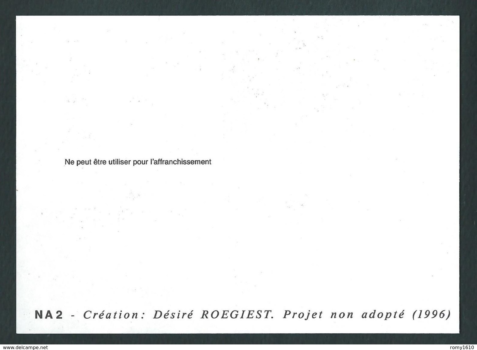 Projet Non Adopté. NA 2  Fr. Museum Maison Des Bouchers. Anvers 1996.  Impeccable Recto/verso. 2 Scans. - Projets Non Adoptés [NA]