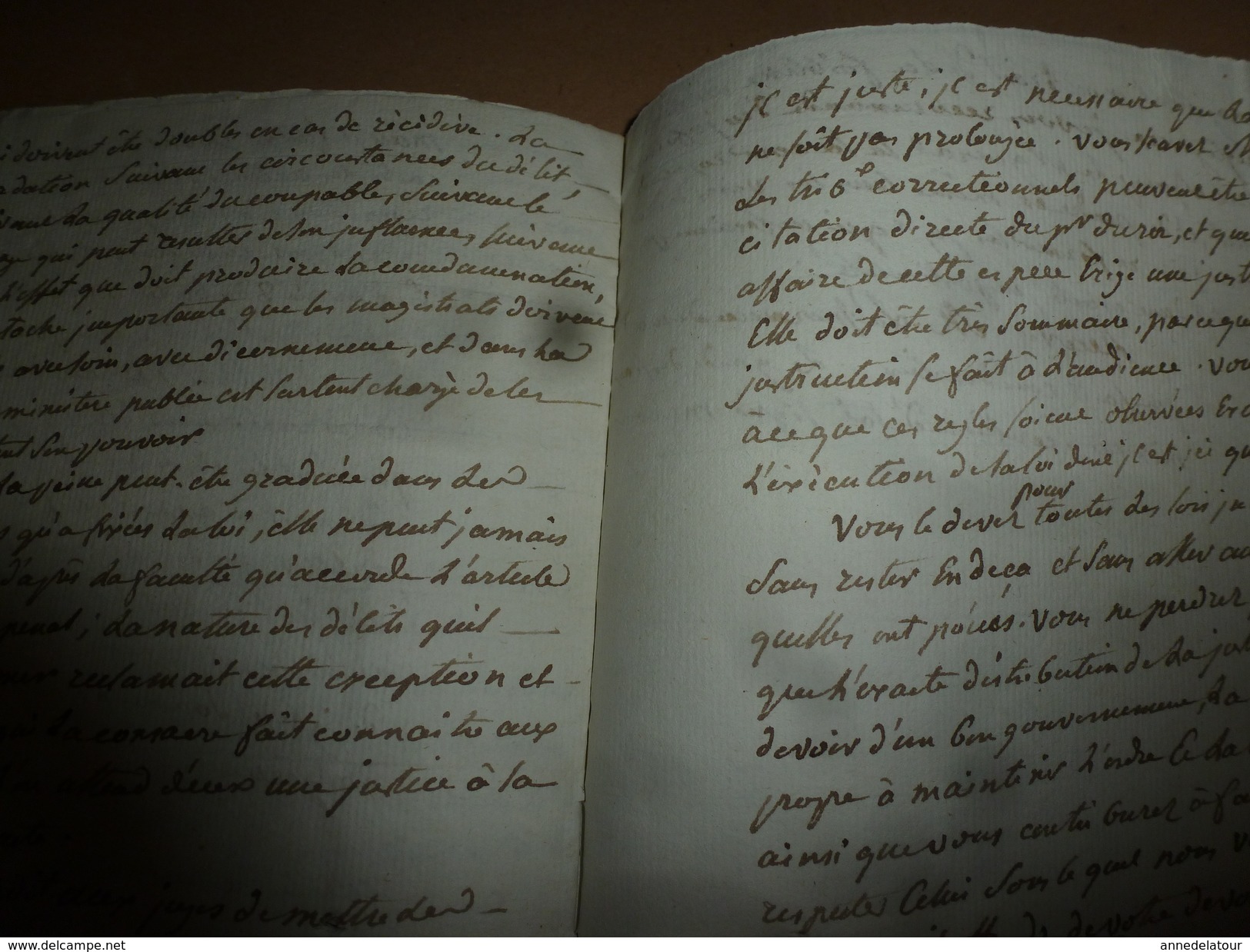 1815 Sur la Répression des cris séditieux et provocation à la Révolte : rapport manuscrit du ministre MARBOIS