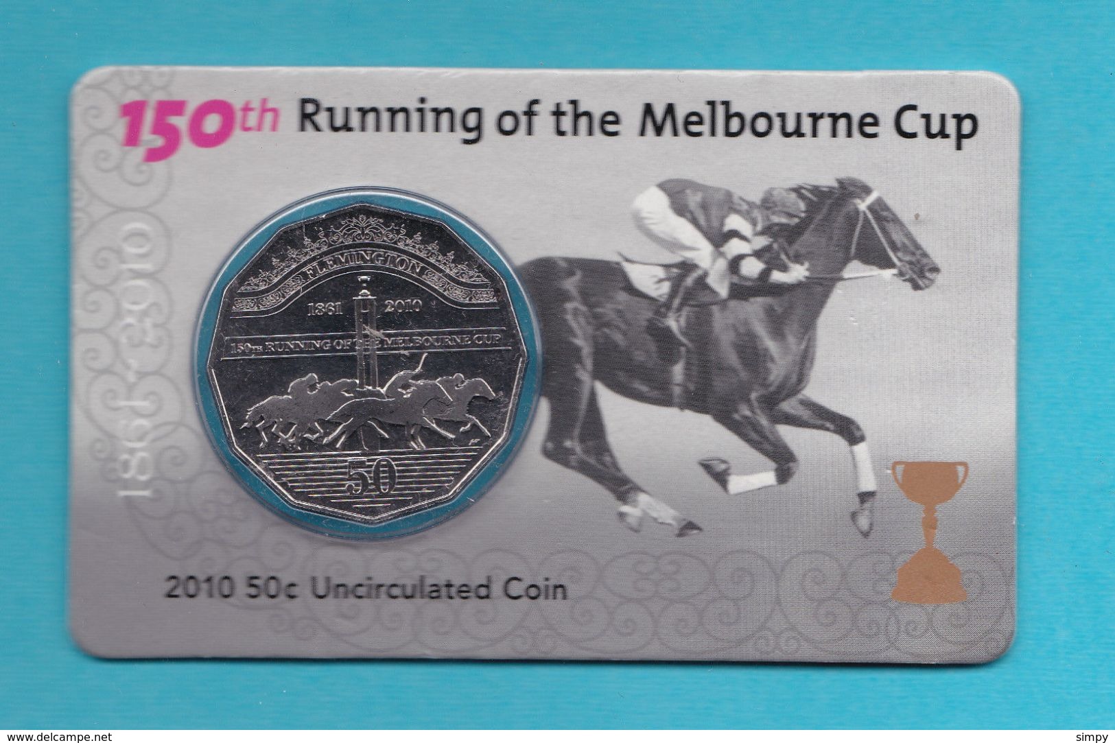 Australia 50 Cents 2010 150th Running Of The Melbourne Cup UNC Horses - Mint Sets & Proof Sets