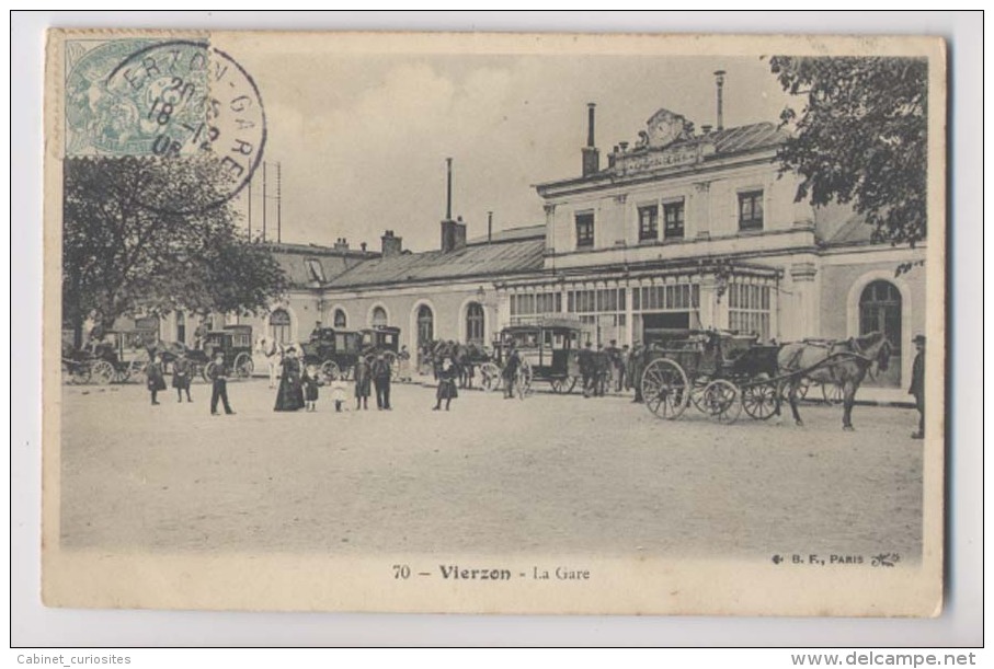 VIERZON (18 - Cher) - 1906 - La Gare - Animée - Vierzon