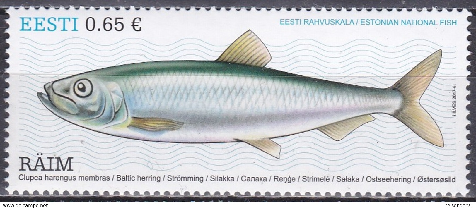 Estland Eesti 2017 Tiere Fauna Animals Fische Fish Hering Herring, Mi. 883 ** - Estonia