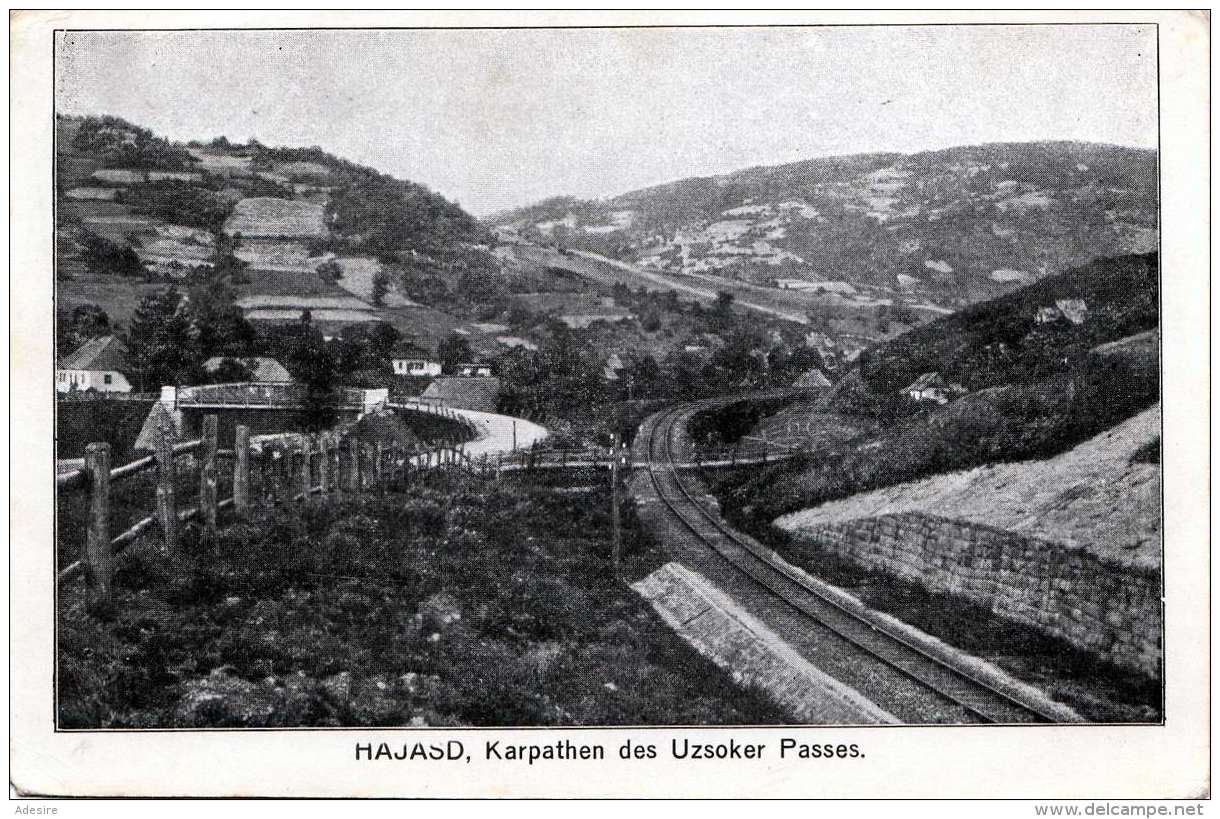 HAJASD (Ukraine) 1917 - Karpathen Des Uzsoker Passes, Sonderstempel K.u.k. Etappen-Schlachtviehdepot 58 II, Karte ... - Ucraina