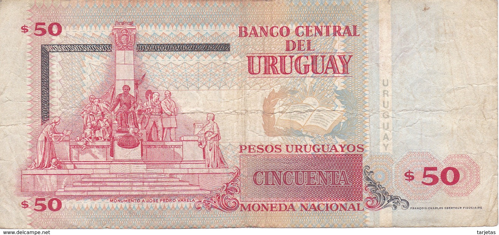 BILLETE DE URUGUAY DE 50 PESOS DEL AÑO 2003 (BANKNOTE) - Uruguay