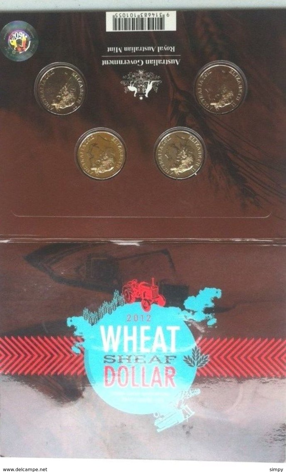 Australia 4x 1 Dollar 2012 Wheat Sheaf UNC COINS X 4 PRIVY MARKS AND MINT MARKS - Mint Sets & Proof Sets