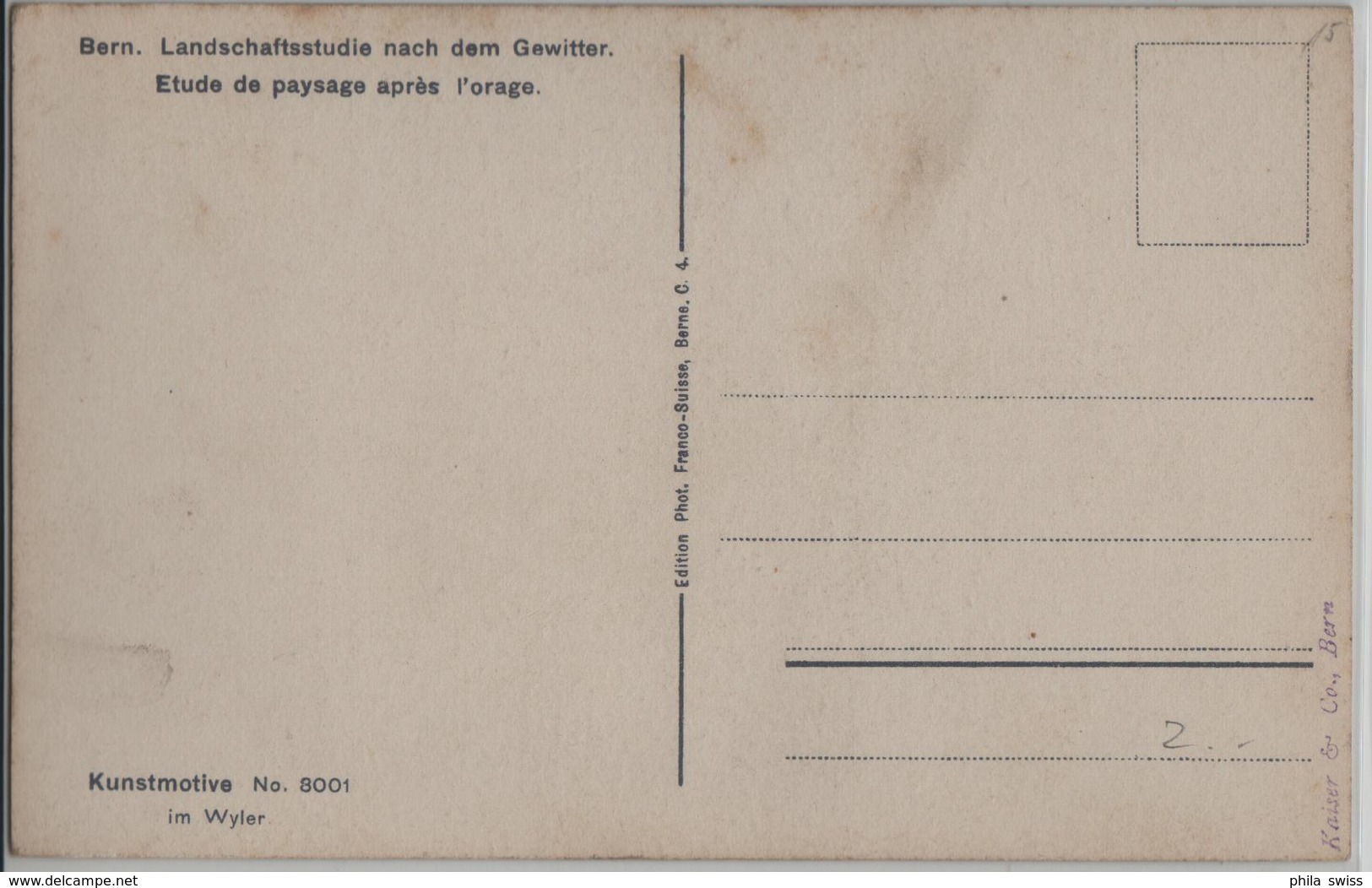 Bern - Landschaftsstudie Nach Dem Gewitter - Etude De Paysage Apres L'orage - Im Wyler - Photo: Franco-Suisse - Altri & Non Classificati