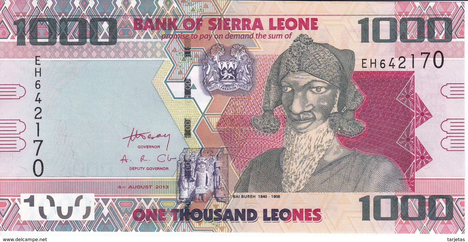 BILLETE DE SIERRA LEONA DE 1000 LEONES DEL AÑO 2013 EN CALIDAD EBC (XF)    (BANKNOTE) - Sierra Leona