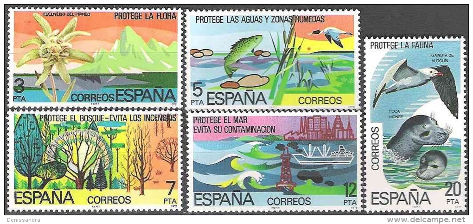 Espagne 1978 Michel 2361 - 2365 Neuf ** Cote (2008) 1.05 Euro Protection De La Nature - Neufs
