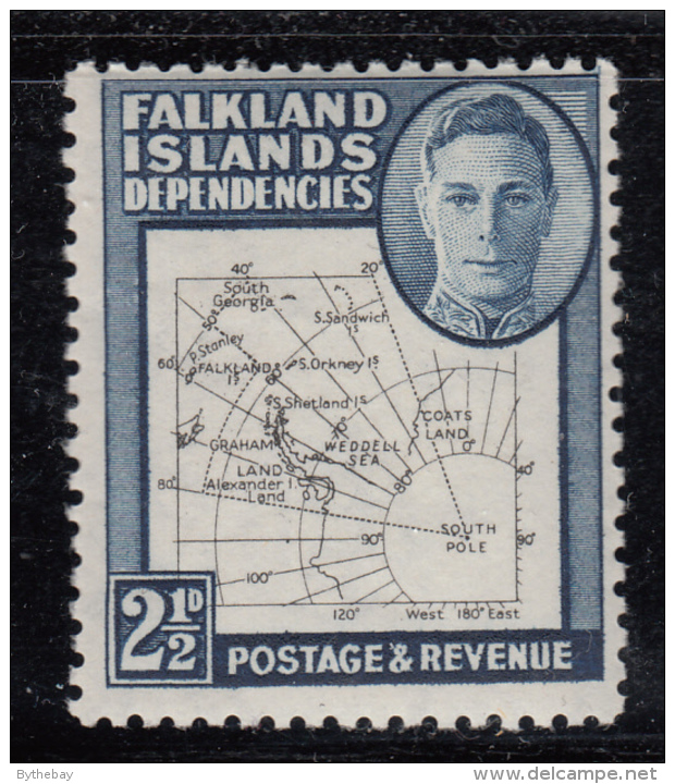 Falkland Islands Dependencies 1949 MH Scott #1L13 2 1/2p Map - Falkland
