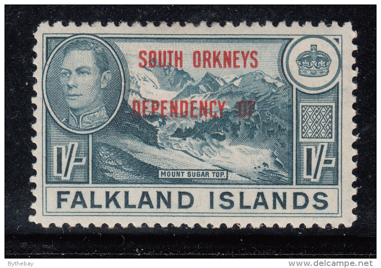 Falkland Islands Dependencies 1944 MH Scott #4L8 1sh Mount Sugar Top South Orkneys O/p - Falkland