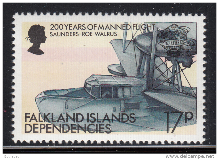 Falkland Islands Dependencies 1983 MNH Scott #1L82 17p Saunders-Roe Walrus - Falkland Islands