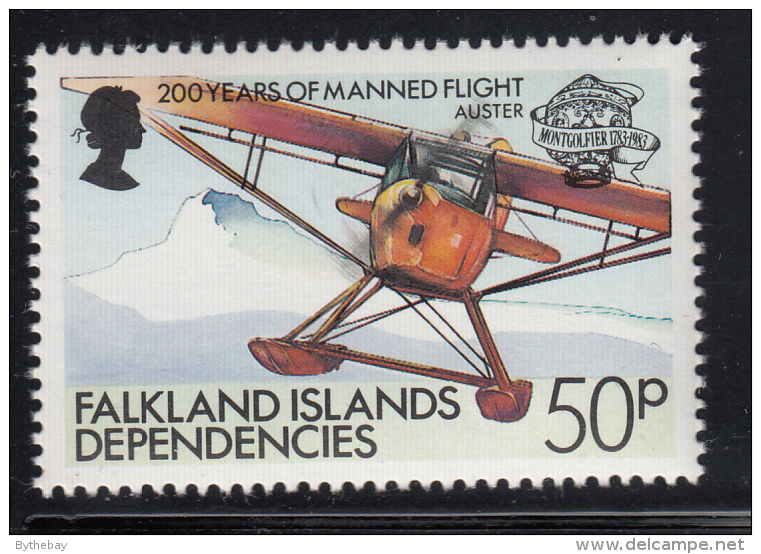 Falkland Islands Dependencies 1983 MNH Scott #1L83 50p Auster Seaplane - Falkland