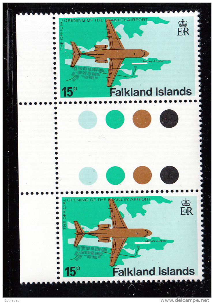 Falkland Islands 1979 MNH Scott #289 15p Fokker F28 Variety SG #362w - Falkland