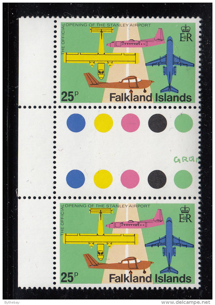 Falkland Islands 1979 MNH Scott #290 25p Fokkers F27 And F28 Variety SG #363w - Falkland