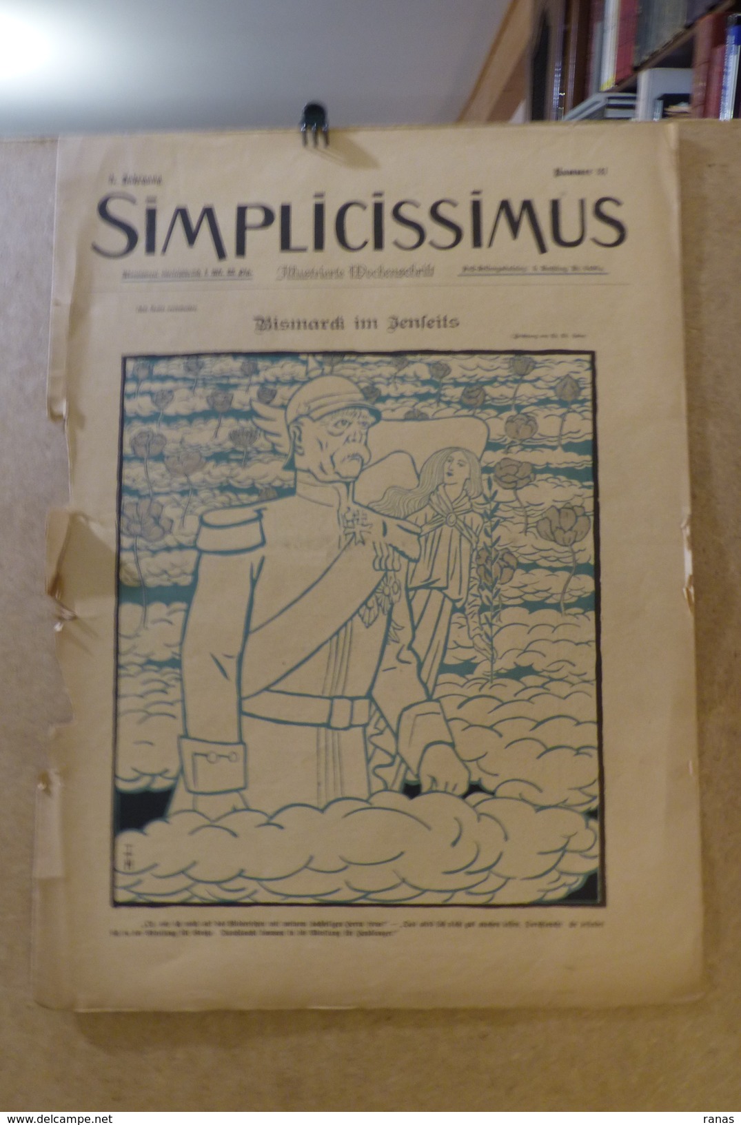 Revue Journal SIMPLICISSIMUS Satirique Caricature 38,5 X 28,5 Germany Allemagne Bismarck N° 21  Guillaume II - Other & Unclassified