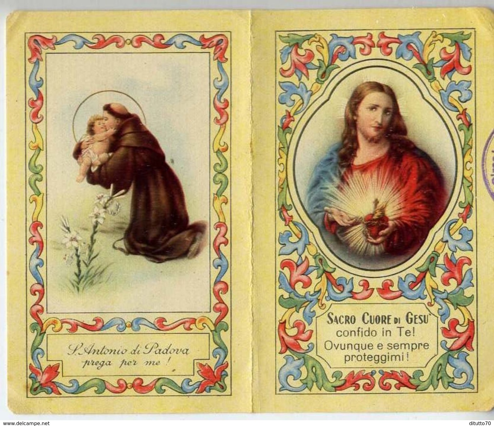 Calendarietto - S.antonio Da Padova E Sacro Cuore Di Gesù - Bologna - 1949 - Formato Piccolo : 1941-60