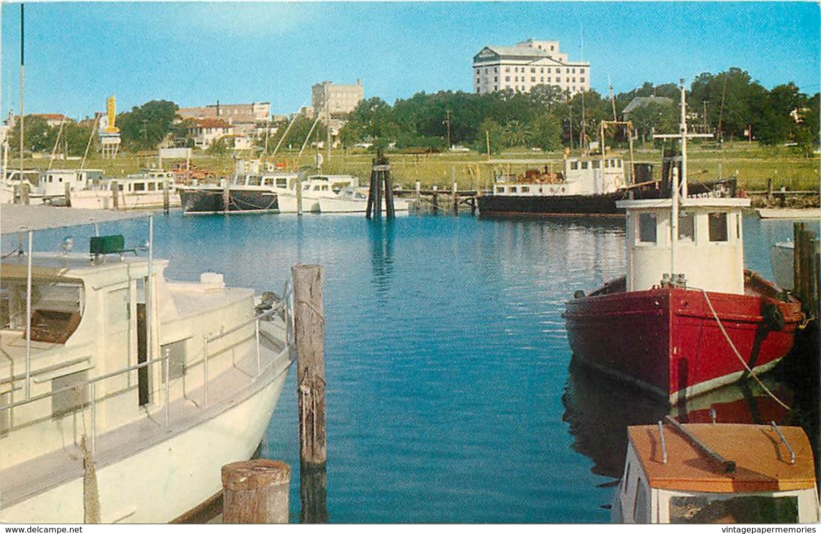 276681-Mississippi, Gulfport, Small Yacht Harbor Looking Towards Downtown, Hubert A. Lowman Photo By HS Crocker - Autres & Non Classés