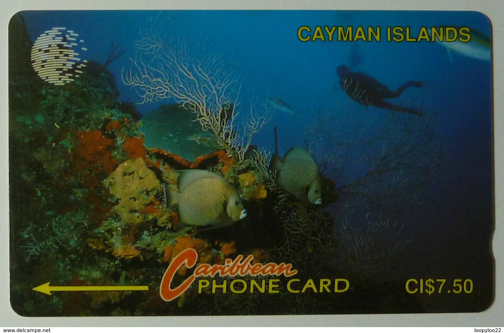 CAYMAN ISLANDS - GPT - CAY-5A - Underwater - Diver - 5CCIA - $7.50 - Used - Iles Cayman